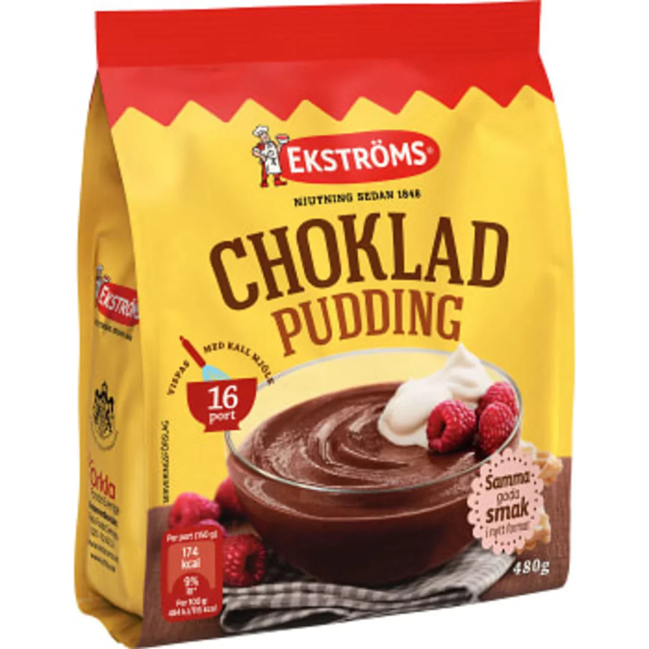 Chokladpudding 16 port Ekströms 480g