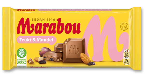 Frukt & Mandel Mjölkchoklad Marabou 200g