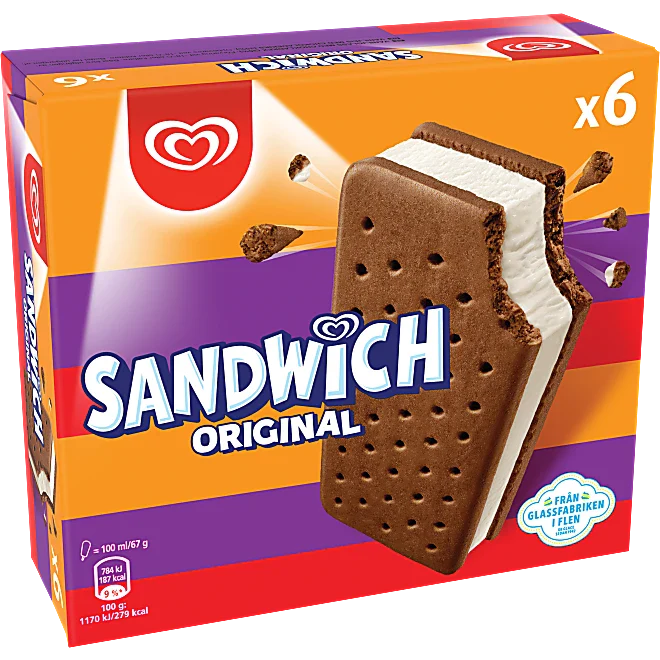 Glass Sandwich 6-pack GB 600g