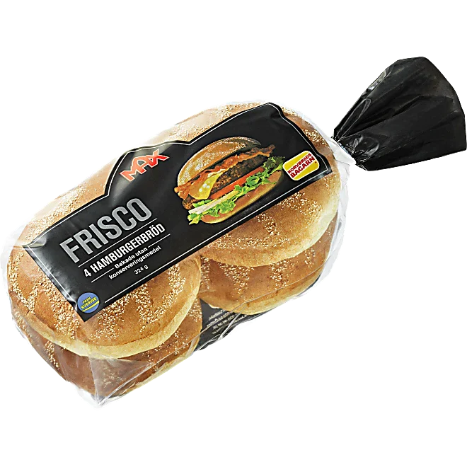Hamburgerbröd Frisco 4-p Korvbrödsbagarn 324g