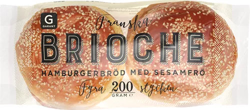 Hamburgerbröd Sesam Brioche Garant 200g
