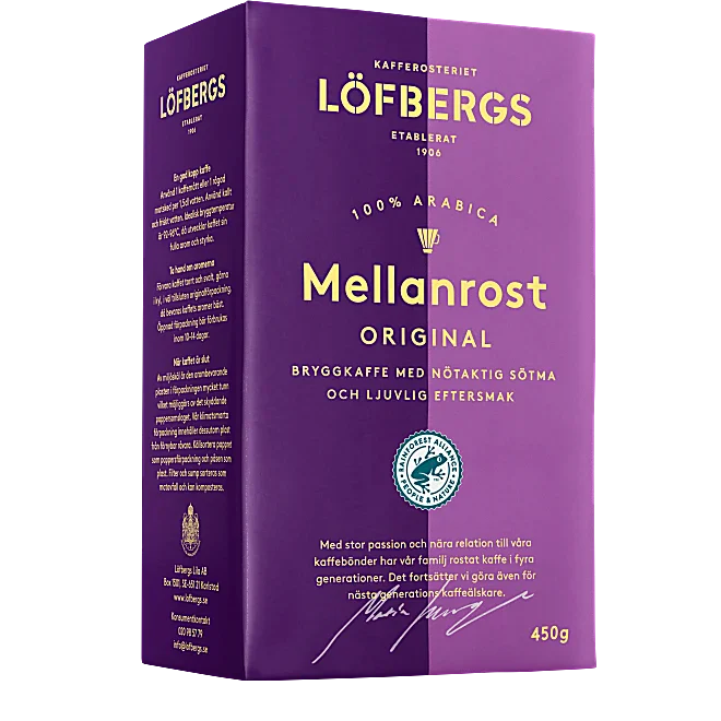 Kaffe Mellanrost Brygg Löfbergs Lila 450g