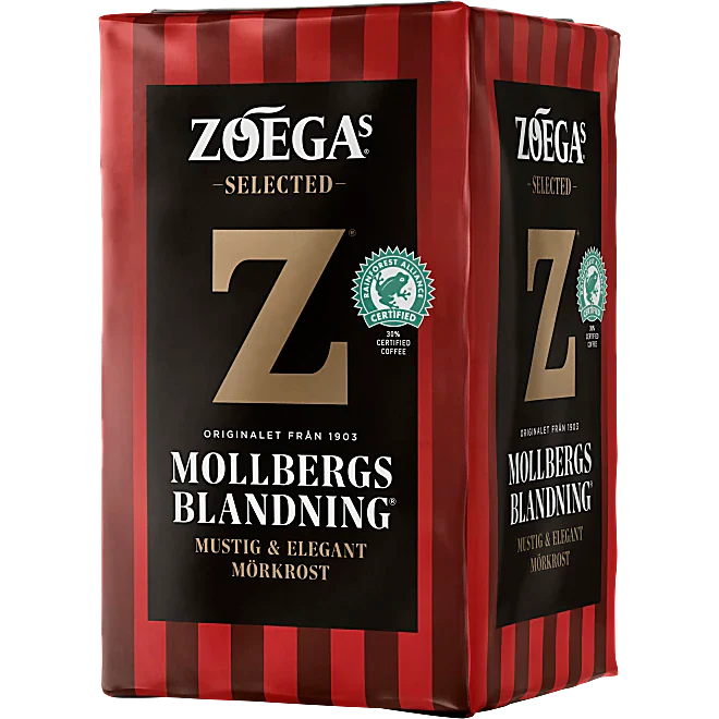 Kaffe Mollbergs Mörkrost Brygg Zoegas 450g