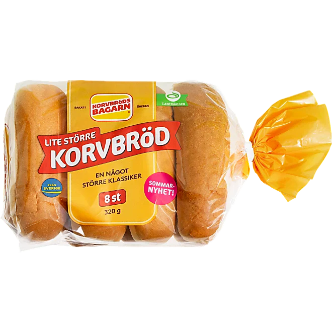 Korvbröd Större 8-pack Korvbrödsbagaren 320g