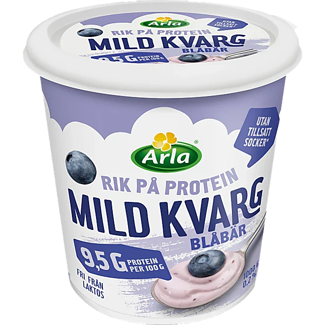 Kvarg Mild Blåbär 0.2% Arla 1000g