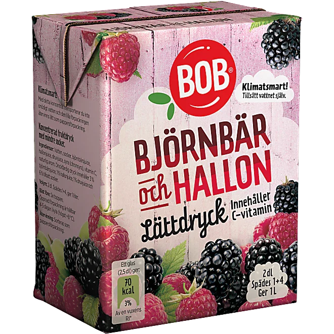 Lättdryck Björnbär & Hallon Koncentrat BOB 2dl