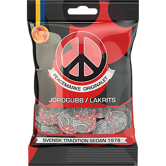 Peacemärke Jordgubb & Lakrits Candypeople 80g