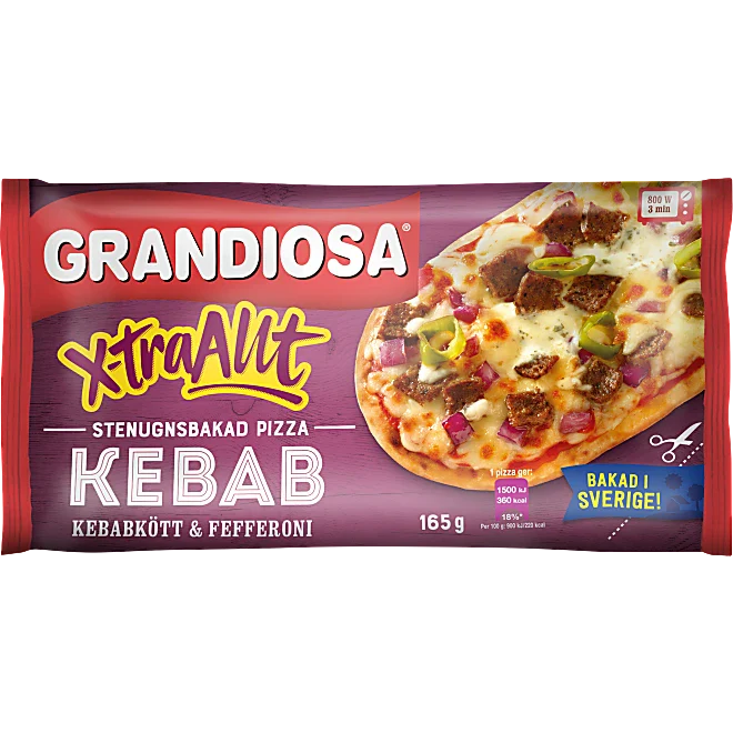 Pizza X-tra Allt Kebab Grandiosa 165g