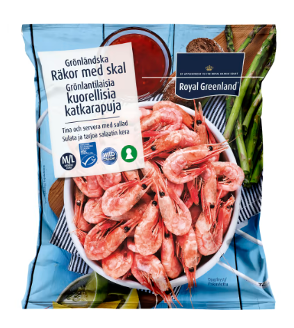 Räkor med Skal M/L 80/100 Frysta Royal Greenland 500g