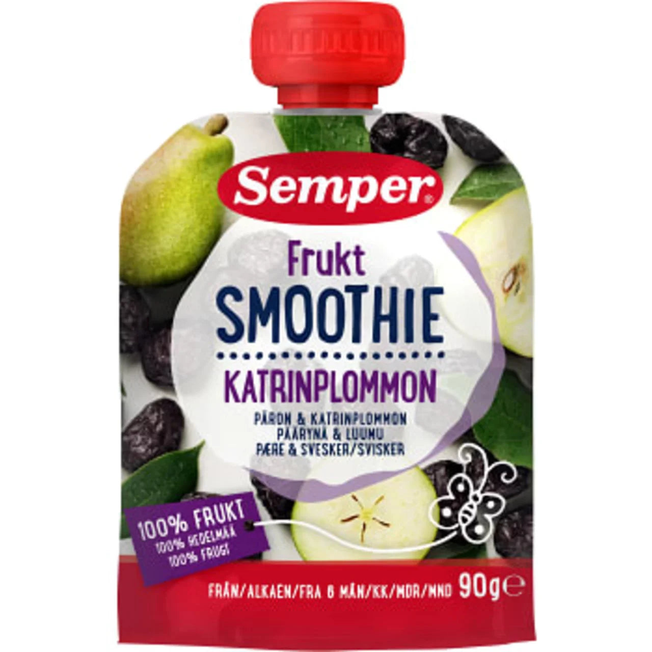 Semper Smoothie Katrinplommon & Päron 6m 90g