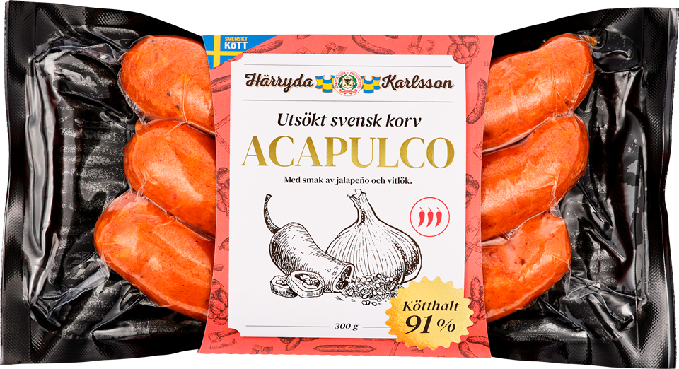 Acapulco Premiumkorv 91% Härryda Karlsson 300g